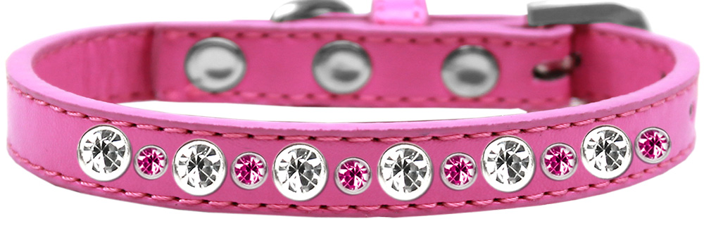 Posh Jeweled Dog Collar Bright Pink Size 14